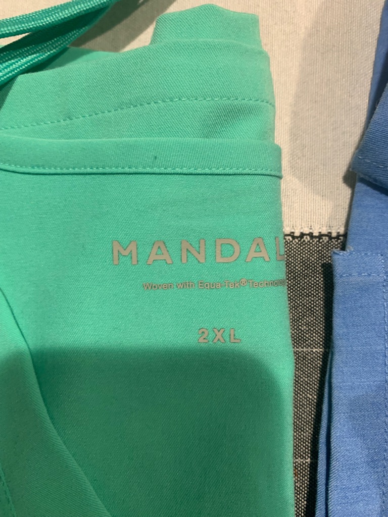 Mandala Teal V-Neck Women's Scrub Top & Jogger Pants 2xl — image 2 of 6